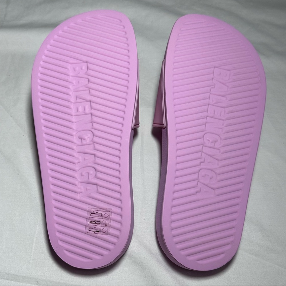 Balenciaga | Pink Pool Slides Logo Sandals | 36 - Picture 5 of 11